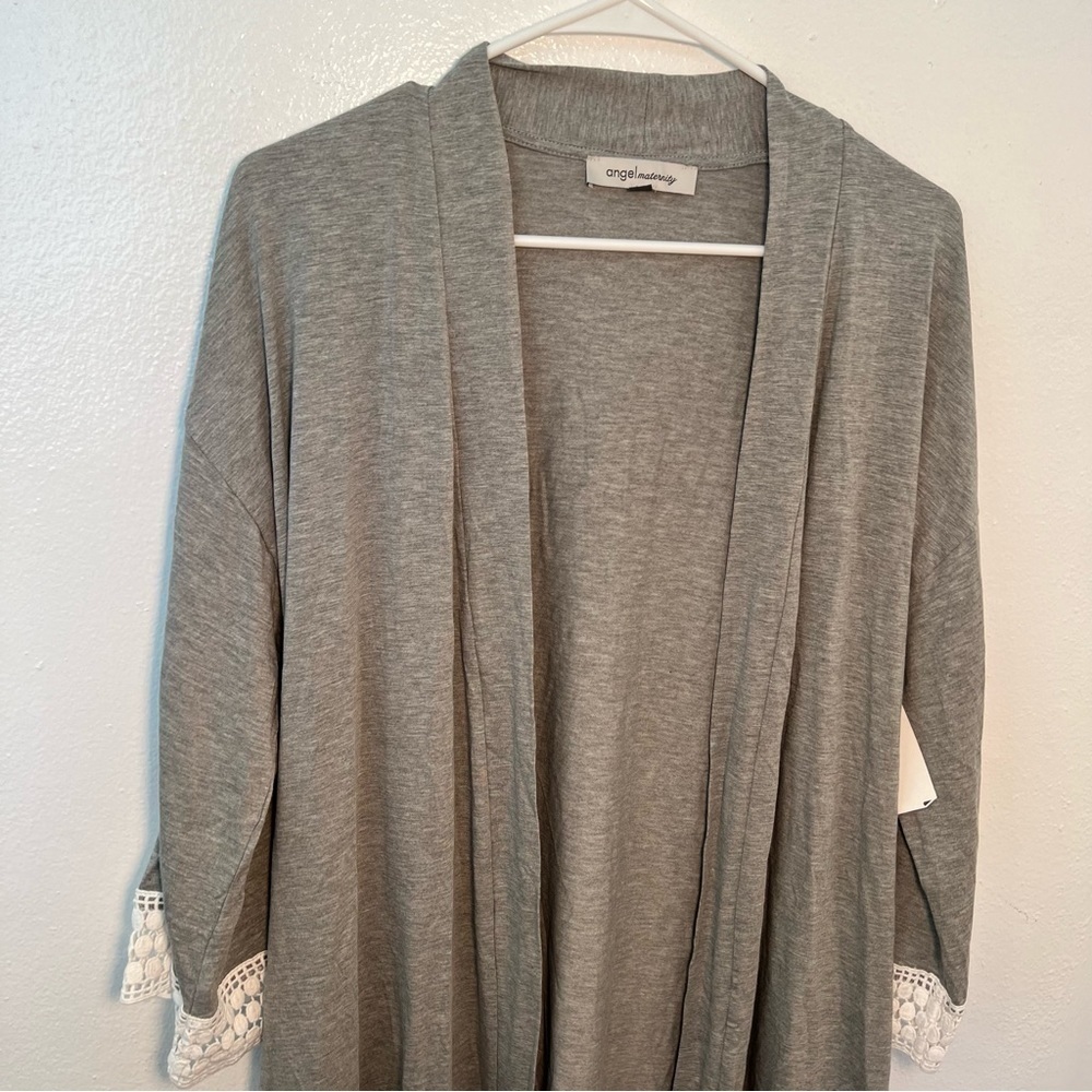 Angel Maternity Birthing and Nursing Robe Heather Gray - Picture 5 of 13
